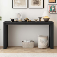 Modern Style Console Table Made Of Paulownia Solid Wood Veneer by Ebern Designs