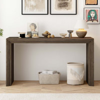 Modern Style Console Table Made Of Paulownia Solid Wood Veneer by Ebern Designs