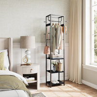 Independent Coat Rack, Hall Tree, With 3 Storage Racks And 12 Hooks by 17 Stories