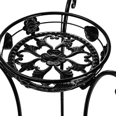 2 Pcs Metal Plant Stand Indoor Outdoor, 2 Tier Black Iron Flower Plant Stand 26 Inches Detachable Tall Modern Plant Shelf Holder by Winston Porter