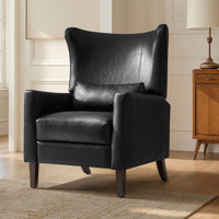 Alexis Transitional Faux Leather Manual Recliner with Wingback Design by Winston Porter