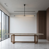 Retro Cement Gray Solid Wood Conference Table by Latitude Run