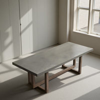 Retro Cement Gray Solid Wood Conference Table by Latitude Run