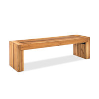 Outdoor Acacia Bench – Backless, Slatted Top by Millwood Pines