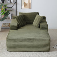 Oversized Corduroy Chaise Lounge Sofa No Assembly by Mercer41