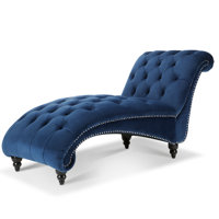 Luxurious Comfort Fabric Modern Tufted Chaise Lounge For Living Rooms by Canora Grey