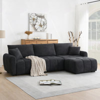 Boucle Fabric 110" Modular Sectional Sofa by Latitude Run