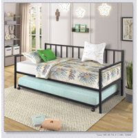 Twin Daybed With Trundle Multifunctional Metal Lounge Daybed Frame