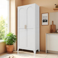 Tall Steel Storage Cabinet with Adjustable Shelves – Versatile Modern Organizer for Home & Office by Winston Porter