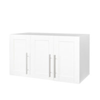 Stackable Wall Mounted Storage Cabinet, 15.75 "D X 35.43" W X 19.69 "H, White
