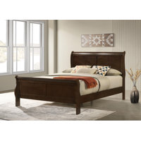 Philippe Wood Full Sleigh Bed Cappuccino by Darby Home Co