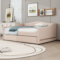Upholstered Daybed with LED lights and a Twin Size Trundle by Winston Porter