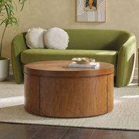 Modern Round Solid   Wood 36" Coffee Table With Hidden Storage by Latitude Run