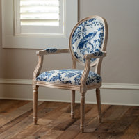 Blue Fowl & Fruit Jacquard Chair by One Allium Way