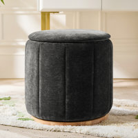 Burchard 19” Modern Storage Ottoman with Swivel Base and No Assembly Needed
