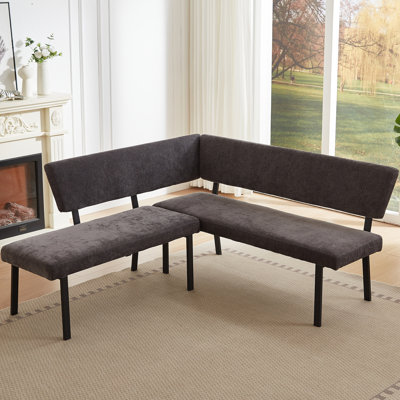 Modern  Corner Bench With  Upholstery And Metal Legs by Latitude Run