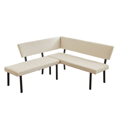 Modern  Corner Bench With  Upholstery And Metal Legs by Latitude Run