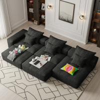 170" Oversized Modular Sectional Sofa 5-Seat Sparkling Couch with 6 Pillows, No Assembly Required by Wrought Studio