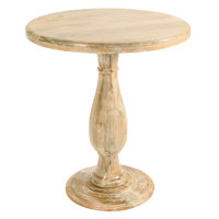 Jenna Pedestal Bar Table In Coastal Natural Finish On Mango Solid Wood by Foundry Select