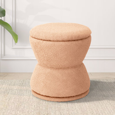 360 Degree Swivel Sherpa Ottoman With Storage, Modern Boucle Footrest Coffee Table For Living Room, Makeup Rooom, Bedroom by Wrought Studio