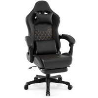 Gaming Chair With Footrest Ergonomic Video Game Computer Chair With Headrest by Inbox Zero