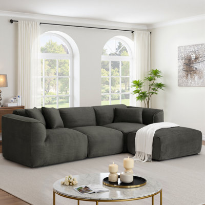 Cloud Sectional Couch for Living Room, Modern Modular Comfy Sofa with Deep Seat, Sleeper Sofa Couches with Chaise, No Assembly Required by Latitude Run