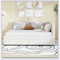 Full Upholstered Daybed With 2 Storage Drawers Sofa Bed Frame by Alcott Hill