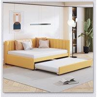 Full Upholstered Daybed With Trundle Sofa Bed Frame by Latitude Run