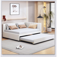 Full Upholstered Daybed With Trundle Sofa Bed Frame by Latitude Run