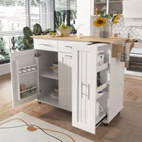 Versatile Kitchen Island with Multiple Storage Options and Mobility by Lark Manor