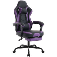 Ergonomic Height Adjustable Swivel Gaming Chair with Footrest and Massage Lumbar Support by Wrought Studio