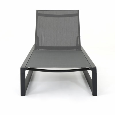 Chaise Lounge, Metal Frame Outdoor Chaise, Modern Patio Chaise Lounge by Ivy Bronx