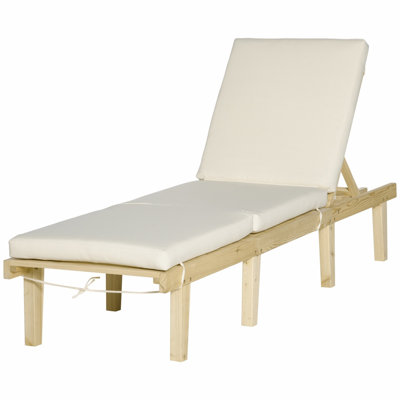 Chaise Lounge For Outdoor, Patio Chaise Lounge With Cushion, Modern Patio Chaise Lounge