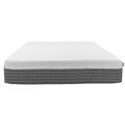 Recharge 5-Layer, 12 Inches Hybrid Memory Foam And Coil Mattress, White And Grey Knit Cover by Latitude Run