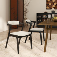 Needham Black Finish Upholstered Dining Chairs, Set Of 2 by George Oliver