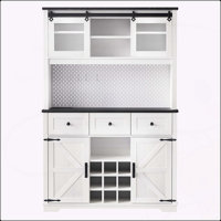 71" Farmhosue Pantry Bar Cabinet With Internal Storage Rack by Gracie Oaks
