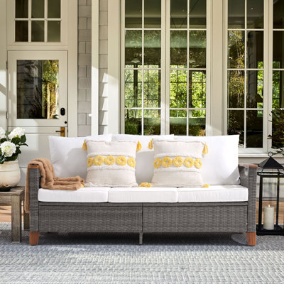 Outdoor Patio Sofa With Cushions by Lark Manor
