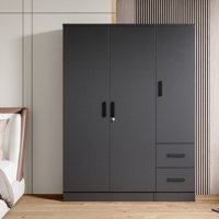 Wooden 2 Drawers 3 Doors Wardrobe Armoire by Latitude Run