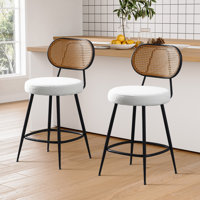 Counter Stool With Rattan Back by Latitude Run