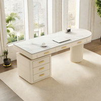 Pure White Desk Sintered Stone Desktop by Orren Ellis