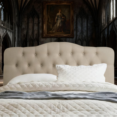 Tufted Upholstered Headboard, Solid Wood Headboard, Height Adjustable Headboard, Modern Button Design Fabric Headboard