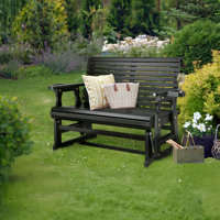 Solid Wood Two-Person Patio Glider by Ophelia & Co.