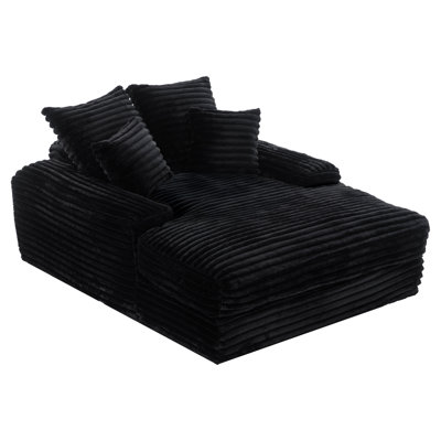 69"X54" Oversized Chaise Lounge Chair Indoor, Fluffy Boneless Couch With 4 Pillows, Upholstered Reading Sofa Chair,Comfy Wide Armrest Cloud Couch For by Latitude Run