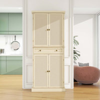 4 Door Cabinet with 1 Drawer, with 4 Adjustable Inner Shelves, Storage Cabinet for Bedroom by Ebern Designs