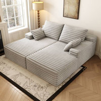80” Oversized Double Lounge Chaise ,Cloud Plush Sofa Bed,Upholstered Boneless Cloud Sofa Deep Seat,No Assembly Required,Modern Sleeper Loveseat Chair by Mercer41