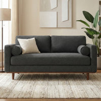 Morrison Woven-Blend Fabric Mid-Century Modern Loveseat Sofa With Solid Wood Frame For Living Room by Simpli Home