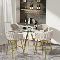 Round Bar Table and Bar Stools Set for 2-4 by Mercer41