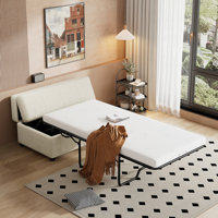 Twin Size Folding Ottoman Sleeper Bed With Mattress Convertible Guest Bed by Latitude Run