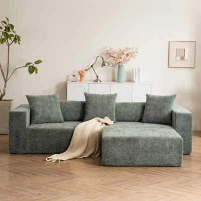 Modular sectional sofa with L-shaped lounge chair by Latitude Run