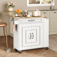 32.4" Kitchen Island with Power Outlets & Drop Leaf by Winston Porter
